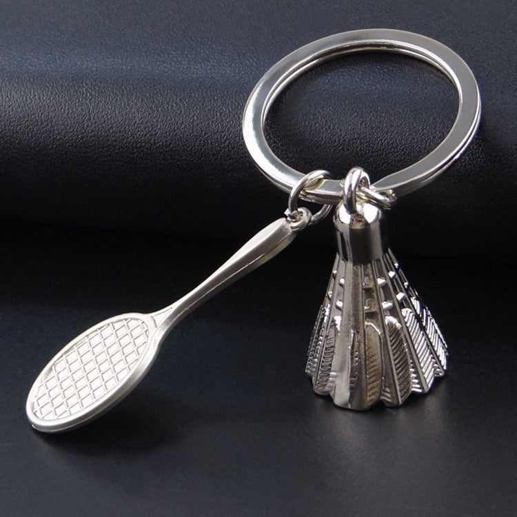 Badminton Shuttlecock birdie Metal Creative 3D Simulation Mini Bowling Tennis Table Tennis Golf Keychain Keychain Charms