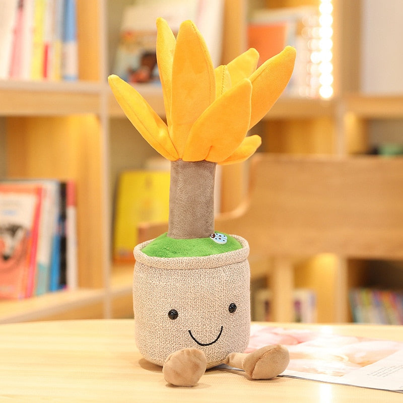 Lifelike Plush Fortune Tree Toy Stuffed Pine Bearded Trees Bamboo Potted Plant Decor Desk Window Decoration Gift for Home Kids