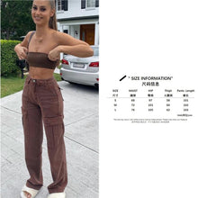 Load image into Gallery viewer, Casual Cargo Pants Low Waist Vintage Grey Loose Streetwear Baggy Jeans Women Oversized High Street Sexy Y2K Straight Trousers
