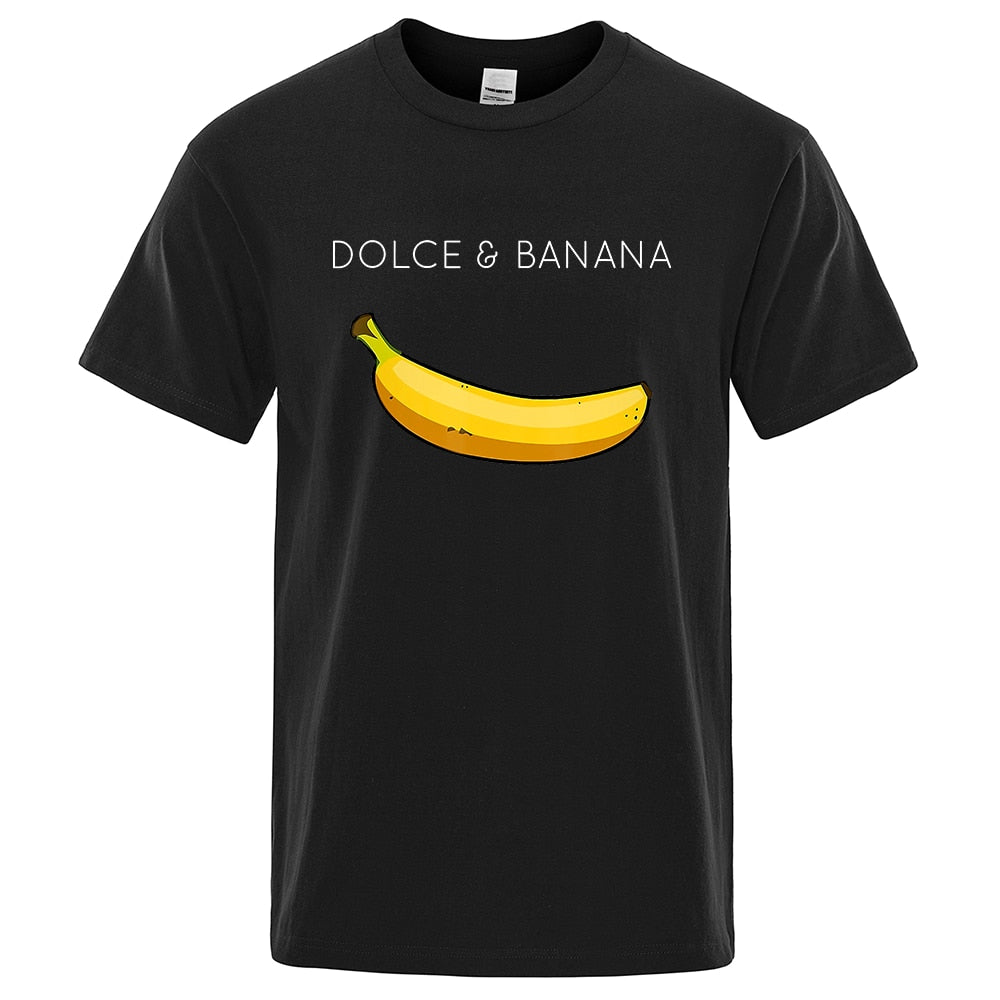 Dolce & Banana Fashion Print Men T-shirts Casual Breathable Tops Oversized Cotton Tshirt Male Short Sleeve Tees custom prints