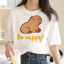 Load image into Gallery viewer, Capybara T Shirt Kawaii Streetwear Funny Tshirt Top Tees for Clothing T-shirt Cartoon custom handmade PRINT design Okay I pull Up
