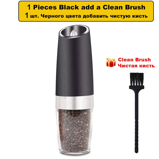 Beeman Electric Automatic Salt and Pepper Grinder Gravity Spice Mill Adjustable Spices Grinder with LED Light Kitchen Tools