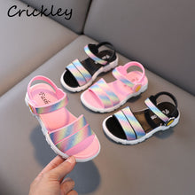 Load image into Gallery viewer, Gradient Bling Children Summer Shoes Fashion PVC Non Slip Girls Sandals Princess Hook Loop Breathable Footwear Kids Sandal
