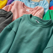 Load image into Gallery viewer, Harajuku Sweatshirts Men&#39;s Autumn Korean Solid Color Fleece Oversized Pullovers Casual O Neck Basic Tops Hip Hop Streetwear
