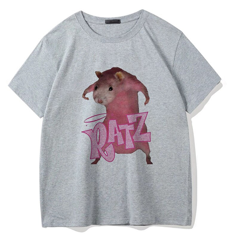 Brat Ratz Mouse hamster Woman Kawaii rat meme Tshirts Short Sleeve Top Tee Shirt Women T-shirt Custom handmade print design