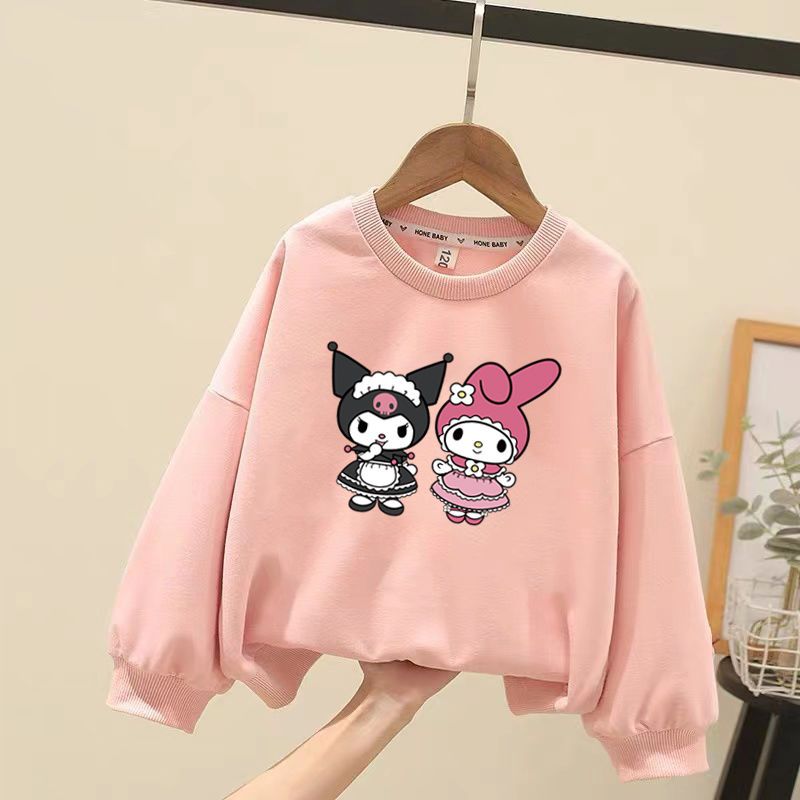 Anime Kuromi Cinnamoroll Melody Plush Children Sweater Baby Boy Girl Ong-Sleeved Clothes Coat Tracksuit Sportswear Gift