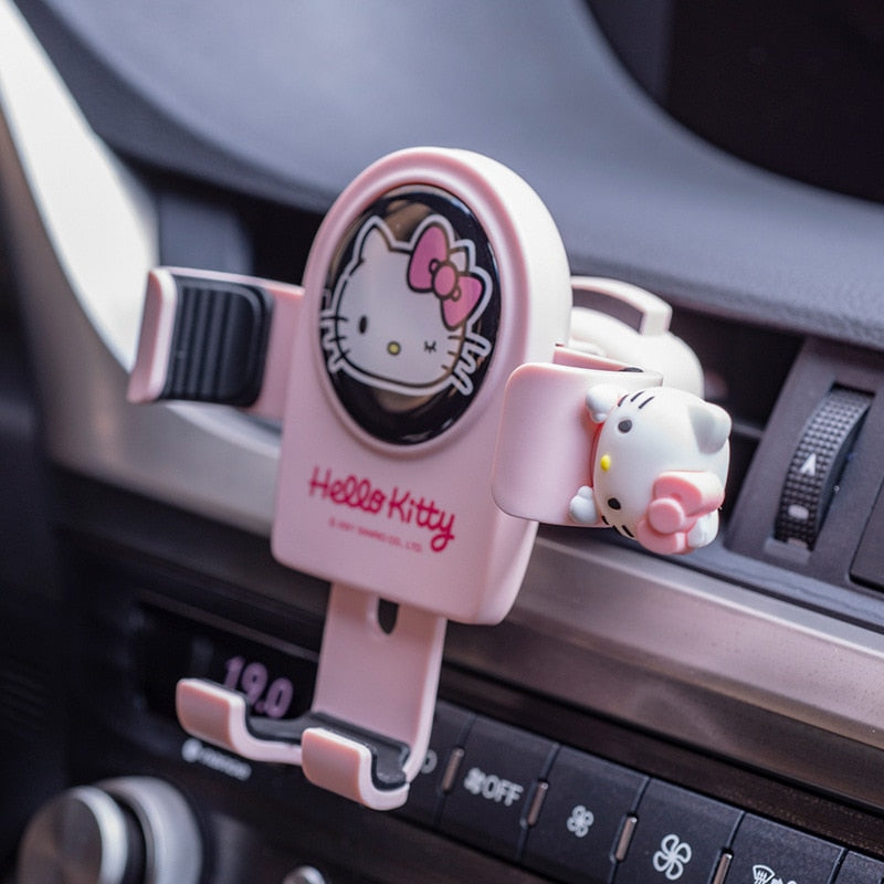 Kawaii Kitty Car Phone Bracket Cute Creative Cars Navigation phone Holder Decoration Accessories Gifts