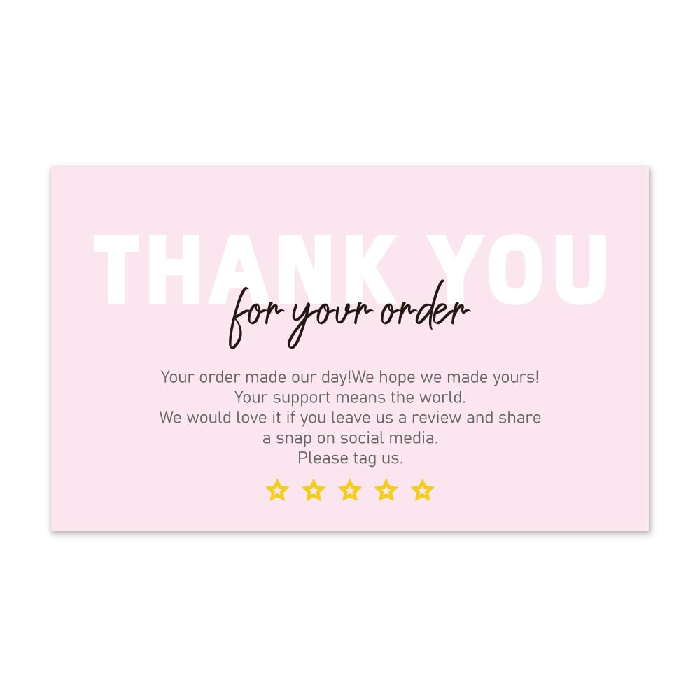 30 Pieces Pink Thank You Cards For Shipping Packaging Gift You are the Heart of My Business Cards  Wrapping Valentine's Day Wedding