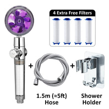 Load image into Gallery viewer, Propeller Shower Head High Pressure Set 360 Rotate With1 Free Water Filter Golden Fan Turbocharge Pure Rainfall Helix Eco Shower
