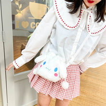 Load image into Gallery viewer, Kawaii Plush  Bag Kuromi Melody Cinnamoroll Anime Stuffed Backpacks for Girls Doll Cartoon Crossbody Soft Toy for Children
