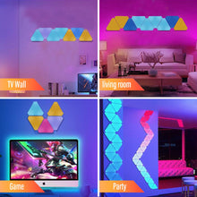 Load image into Gallery viewer, LED Triangle Wall Light USB Touch Night Light RGB Ambient Light Remote Control Indoor Game Room Bedroom Bedside Decorative Light

