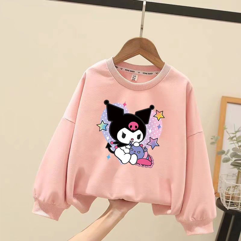 Anime Kuromi Cinnamoroll Melody Plush Children Sweater Baby Boy Girl Ong-Sleeved Clothes Coat Tracksuit Sportswear Gift