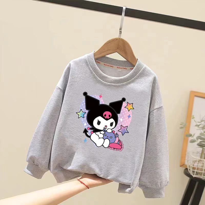 Anime Kuromi Cinnamoroll Melody Plush Children Sweater Baby Boy Girl Ong-Sleeved Clothes Coat Tracksuit Sportswear Gift