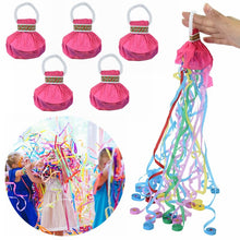 Load image into Gallery viewer, Party Popper Hand Throw Streamer Confetti Decoration Paper Hand Throw Ribbon for Wedding Celebration Atmosphere Props Supplies
