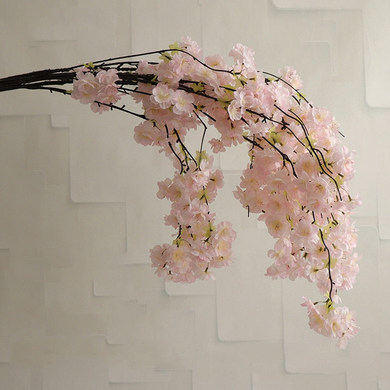 Imitation Cherry Blossom Artificial Flower  Long Branch Flower Wedding Home Office Decoration Flower feng shui 80CM Crafting material blosom