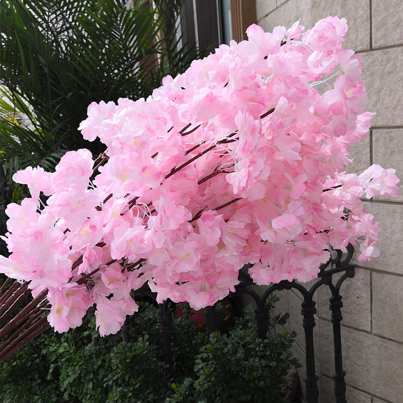 Imitation Cherry Blossom Artificial Flower  Long Branch Flower Wedding Home Office Decoration Flower feng shui 80CM Crafting material blosom