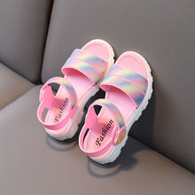 Load image into Gallery viewer, Gradient Bling Children Summer Shoes Fashion PVC Non Slip Girls Sandals Princess Hook Loop Breathable Footwear Kids Sandal
