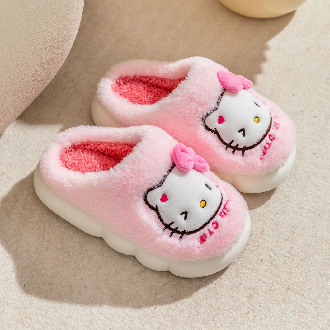Kawaii Kitty Slippers Non-Slip Warm Cute Cartoon Anime Home Autumn and Winter Girls Plush Slipper Plush Gifts