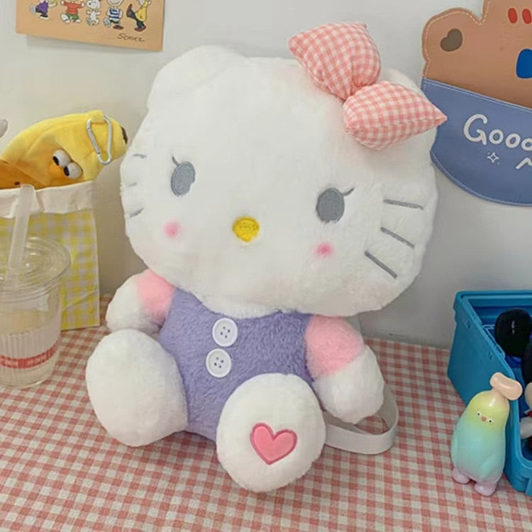 Kawaii Kitty Bags Shoulder Bag Cartoon Mini Messenger Plush Backpack Earphone Storage Cute Rucksack Girl Kids Gift