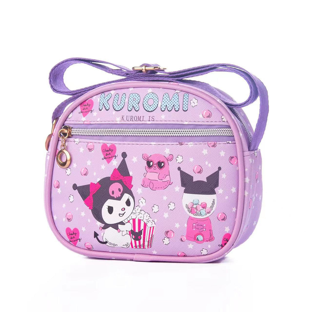 19CM Kawaii Cartoon Kitty My Melody Kuromi Cinnamoroll Cute Mini Leather Organizer Shoulder Messenger Bag