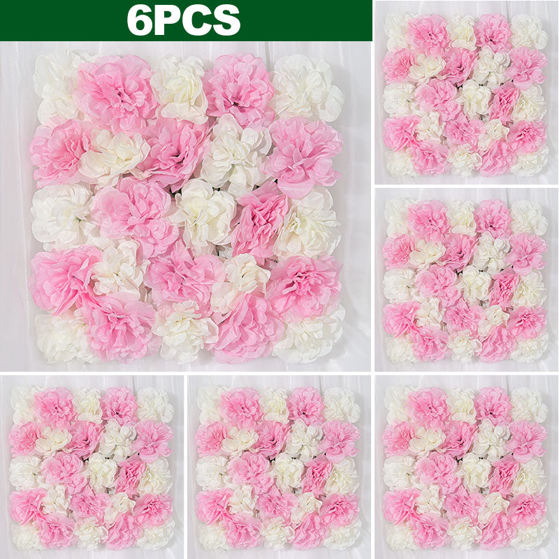 Artificial Flowers Wall Panel 3D Flower Backdrop Faux Roses for Wall Party Wedding Bridal Shower Decoration 6 PIECES crafting material