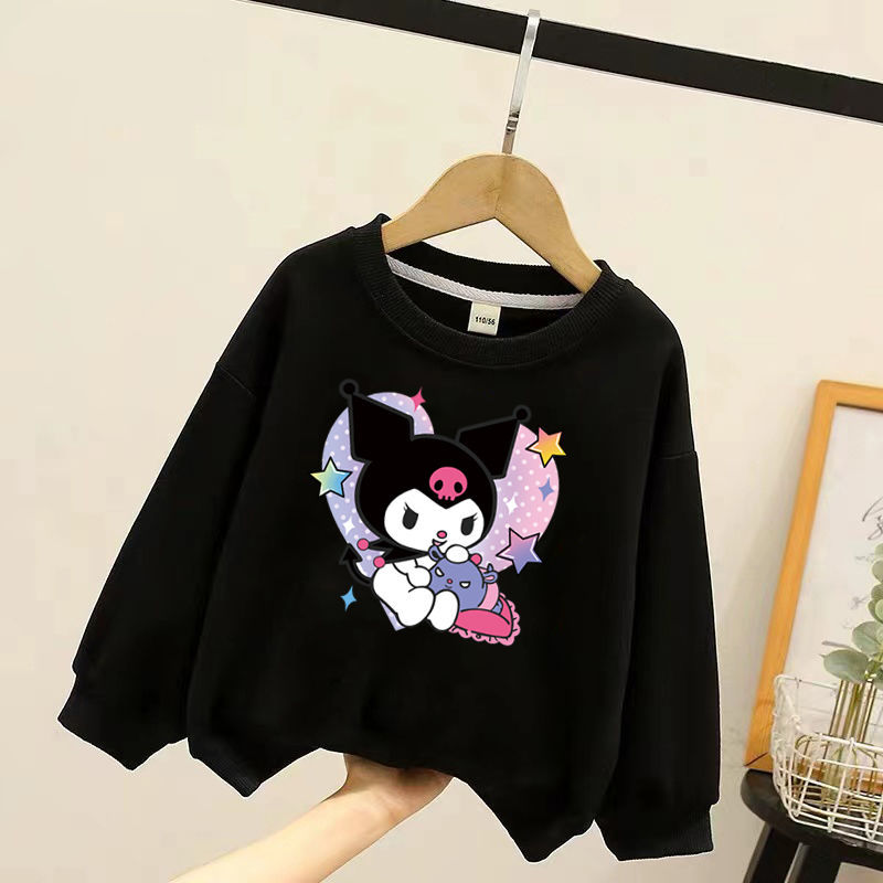 Anime Kuromi Cinnamoroll Melody Plush Children Sweater Baby Boy Girl Ong-Sleeved Clothes Coat Tracksuit Sportswear Gift