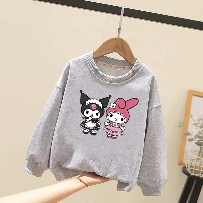 Anime Kuromi Cinnamoroll Melody Plush Children Sweater Baby Boy Girl Ong-Sleeved Clothes Coat Tracksuit Sportswear Gift