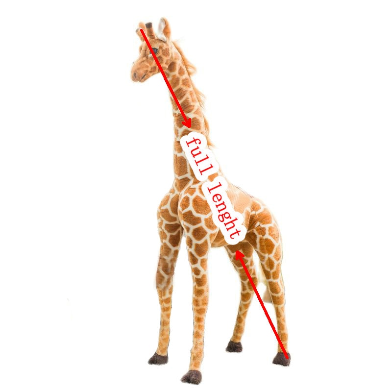 New 50-120cm Giant Real Life Giraffe Plush Toys Cute Stuffed Deer Dolls Soft Animal Pillow Cushion Birthday Gift Kids Baby