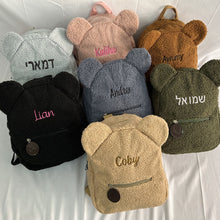 Load image into Gallery viewer, Personalized Embroidery Toddler Backpack Lightweight Plush Bear Preschool Bag Kids Custom NameBackpack for Boys Girls Ladies
