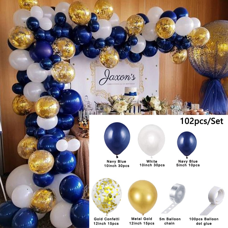 Baby Shower Decorations Garland White Pink Blue Gold Balloon Arch Kit Wedding Birthday Boy Or Girl Gender Reveal Party Balloon