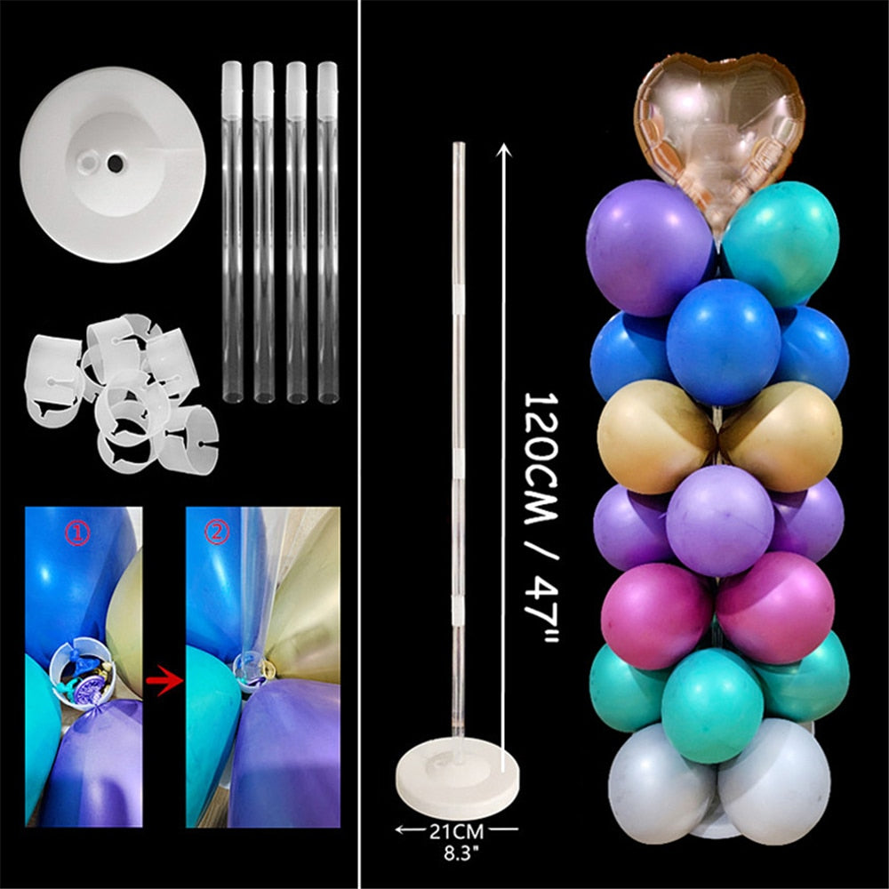 Balloon Column Balloon Stand for Baby Shower Birthday Wedding Party Decoration Eid Baloon Arch Kit Pump Clip Ballons Accessories