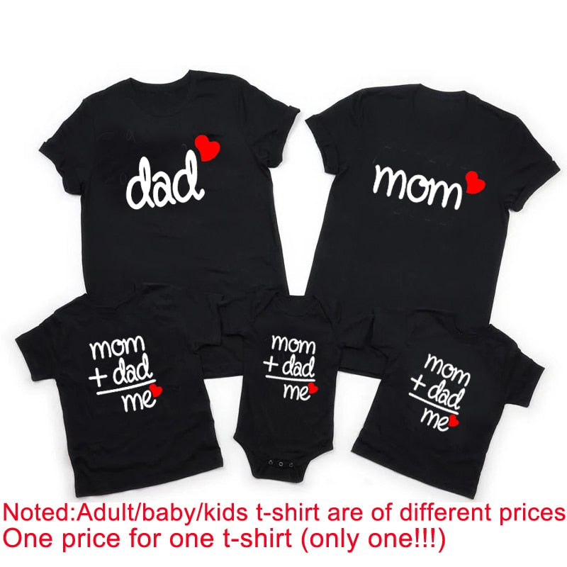 Family Matching T-Shirts Mother and Daughter Father Son Shirts Girls Boys Bodysuits Cotton Family Clothes Summer Funny custom design hand printed