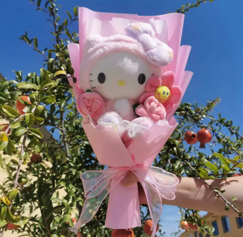 Cartoon kitty Cat Plush Doll Toy Bouquet Gift Box Valentine's Day Christmas Graduation Gifts flowers Anime