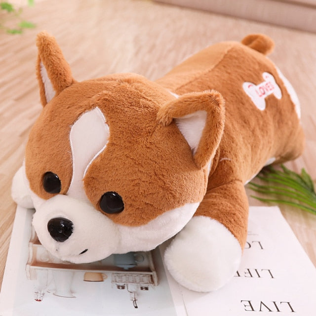 Corgi Dog Plush Toy Stuffed Soft Animal Shiba Inu Chai Pillow Cartoon Christmas Gift for Kids Children Girls 60-100cm Cute