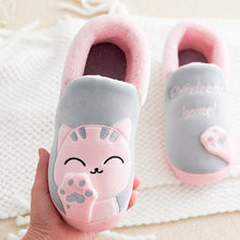 Load image into Gallery viewer, Children Indoor Slippers Winter Warm Shoes Kids Mum Dad Home Floor Slippers Cartoon Style Anti-slip Boys Girls Cotton Shoes FM01
