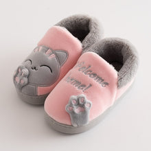 Load image into Gallery viewer, Children Indoor Slippers Winter Warm Shoes Kids Mum Dad Home Floor Slippers Cartoon Style Anti-slip Boys Girls Cotton Shoes FM01
