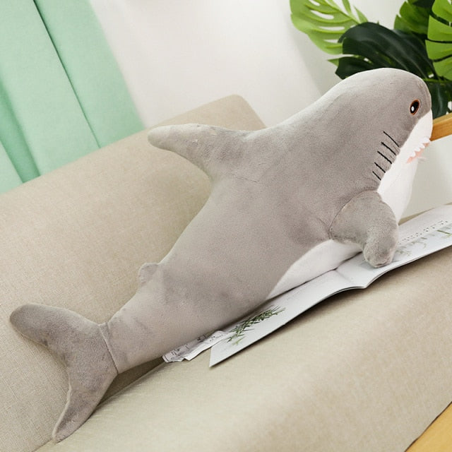 45-140CM Big Size Shark Plush Toy Soft Stuffed speelgoed Animal Reading Pillow for Birthday Gifts Cushion Gift For Children