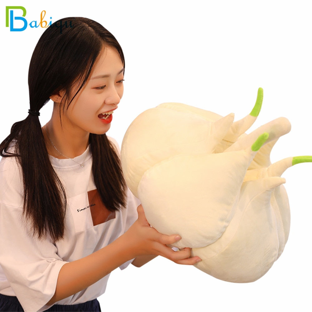 40CM Vegetable Garlic Plush Toys Plant Pillow Real Like Stuffed Home Decor Funny Gifts