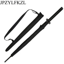 Load image into Gallery viewer, 8K Creative black Japanese Long Handle Large Windproof Samurai Sword Umbrella Japan Ninja Sun Umbrella Straight Umbrella Open
