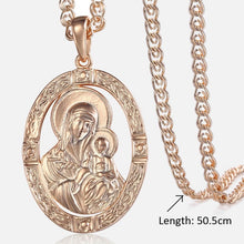 Load image into Gallery viewer, Trendsmax Blessed Virgin Mary Pendant Necklace For Women Men 585 Rose Gold Necklace Fashion Jewelry Wholesale Gifts 50.5cm GP192
