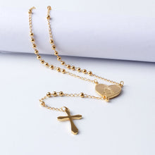 Load image into Gallery viewer, Jesus Christ Crucifix Necklace For Women 316L Stainless Steel Long Rosary Beads Necklace Virgin Mary Heart Necklaces
