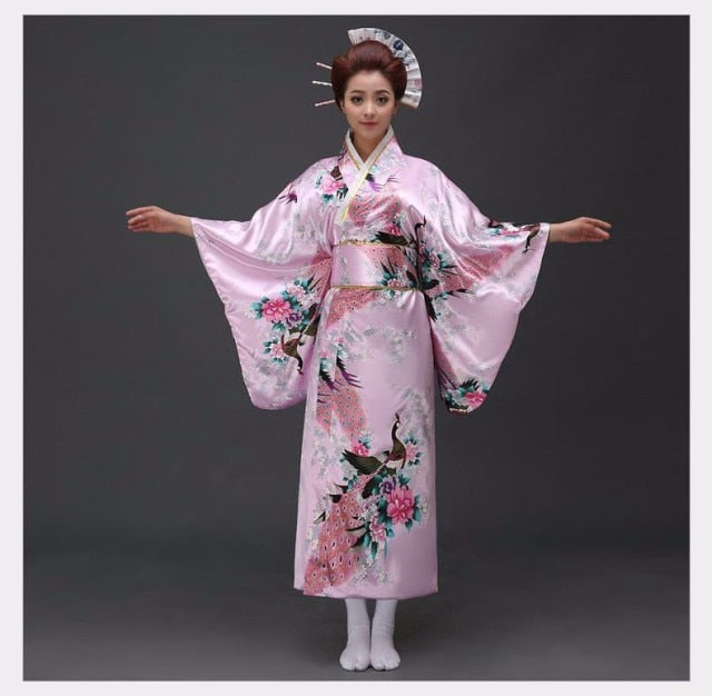 Fashion National Trends Women Sexy Kimono Yukata With Obi Novelty Evening Dress Japanese Cosplay Costume Floral One Size traditional