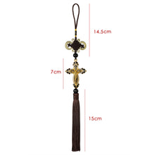 Load image into Gallery viewer, New Car Pendant Metal Diamond Cross Jesus Christian Religious Car Rearview Mirror Ornaments Hanging Auto Car Styling Accessories
