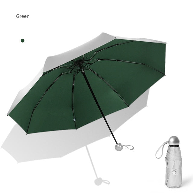 8 Ribs Pocket Mini Umbrella Anti UV Paraguas Sun Umbrella Rain Windproof Light Folding Portable Umbrellas for Women Men Children