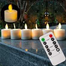 Load image into Gallery viewer, Pack of 6 or 12 Remote or Not Remote Flameless Battery Candles,Realistic and Bright Flickering Fake Dancing Flame Tea lights
