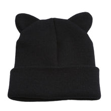 Load image into Gallery viewer, Lovely Warm Winter Casual Skullies Beanies Hat Hot Fashion Design Wool Cap Hat Gray White Cute Cat Ears Knitted Hat
