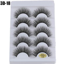 Load image into Gallery viewer, 5 Pairs 3D Faux Mink Hair False Eyelashes Wispies Fluffies Drama Eyelashes Natural Long Soft Handmade Cruelty-free Black Lashes
