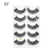 Load image into Gallery viewer, 5 Pairs 3D Faux Mink Hair False Eyelashes Wispies Fluffies Drama Eyelashes Natural Long Soft Handmade Cruelty-free Black Lashes
