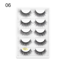 Load image into Gallery viewer, 5 Pairs 3D Faux Mink Hair False Eyelashes Wispies Fluffies Drama Eyelashes Natural Long Soft Handmade Cruelty-free Black Lashes
