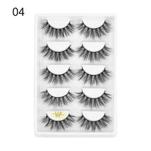 Load image into Gallery viewer, 5 Pairs 3D Faux Mink Hair False Eyelashes Wispies Fluffies Drama Eyelashes Natural Long Soft Handmade Cruelty-free Black Lashes
